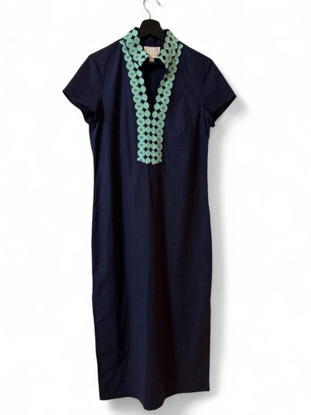 Sail to Sable Navy Blue Linen-blend Maxi Dress/tunic